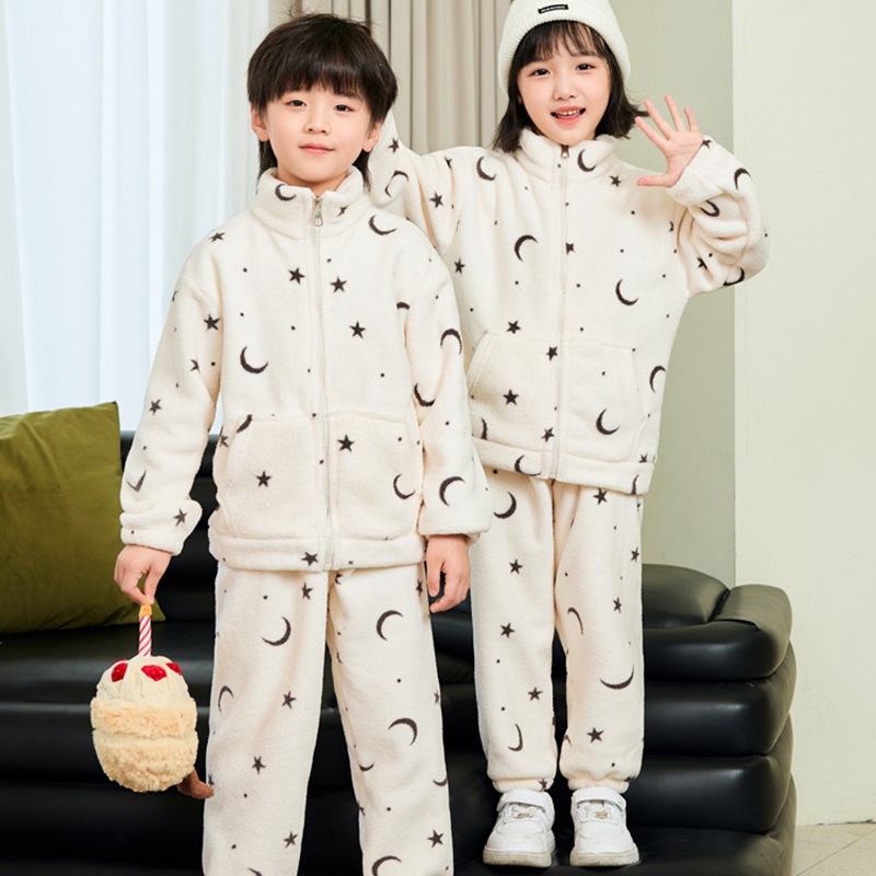 Toddler Boy Winter Fleece Jacket - طقم بيجاما شتوي سميك للأطفال من