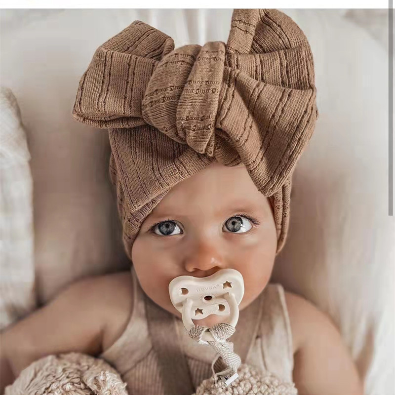 Baby Gear - ربطة رأس بفيونكة كبيرة محبوكة للفتيات
