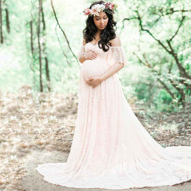 Maternity Wear - الأمومة التصوير الدعائم فستان الزفاف طويل