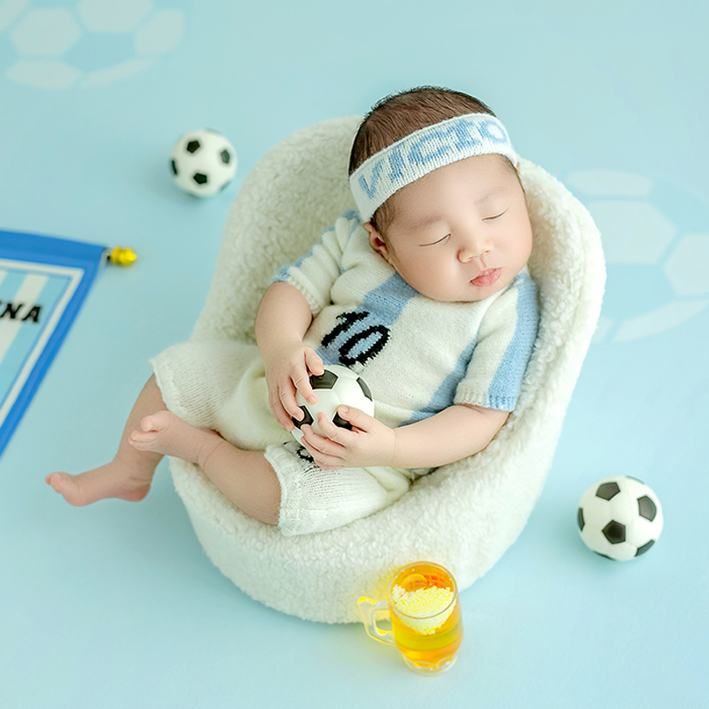 Infant Photography Props Outfit - كرة القدم الطفل موضوع الوليد التصوير