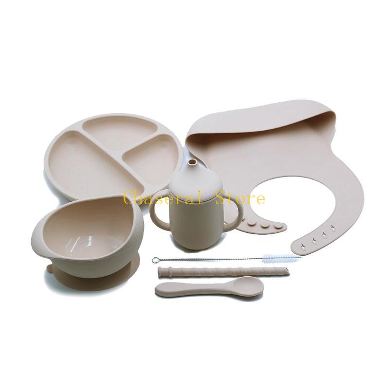 E7CE 7 قطعة مجموعة أطباق طعام  - مراجعة Waterproof Baby Bibs Silicone وسعره