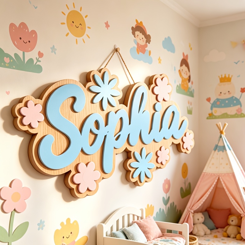 لافتة غرفة مخصصة بتصميم زهور،  - مراجعة Nursery وسعره