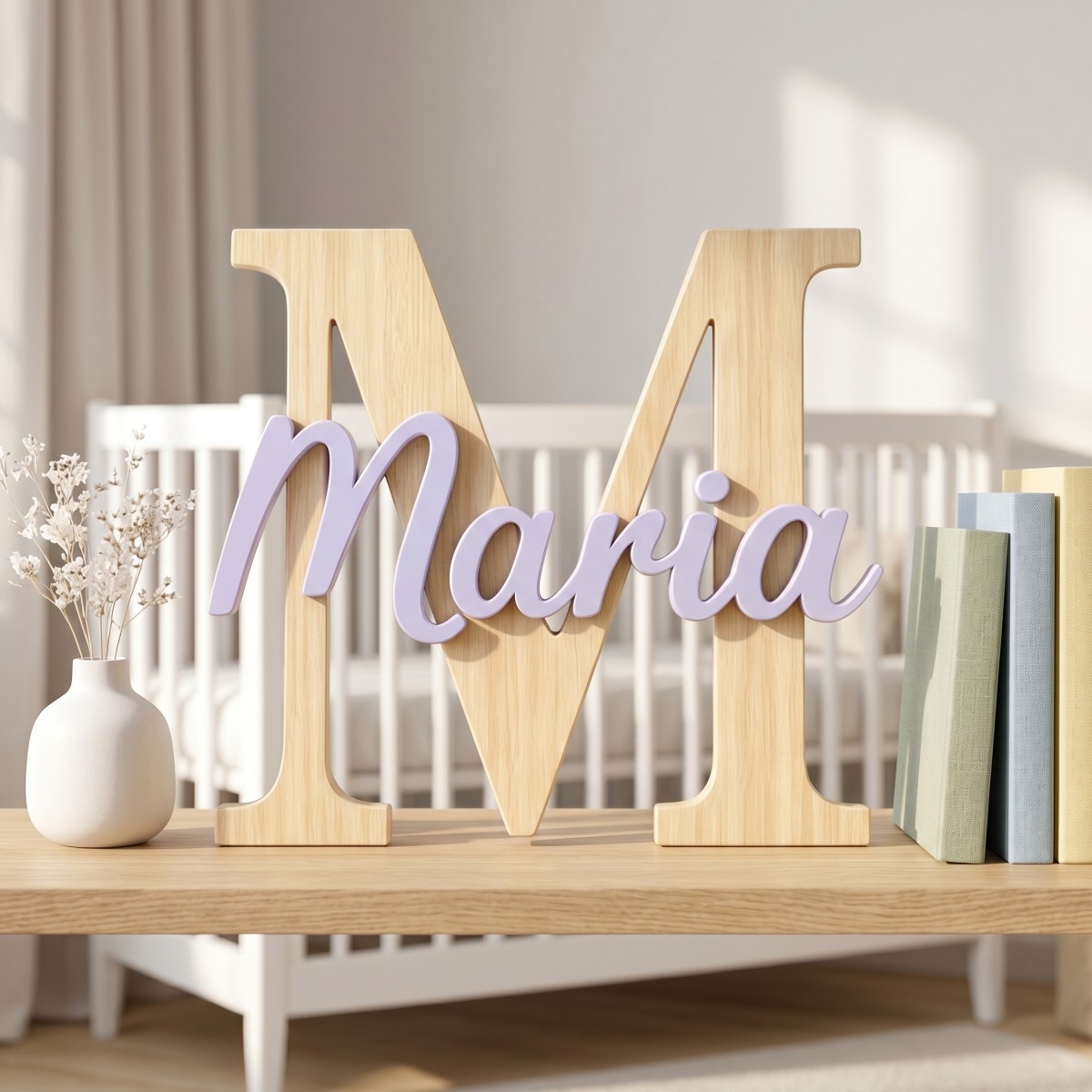 لوحة اسم خشبية مخصصة بتصميم بس - مراجعة Nursery وسعره