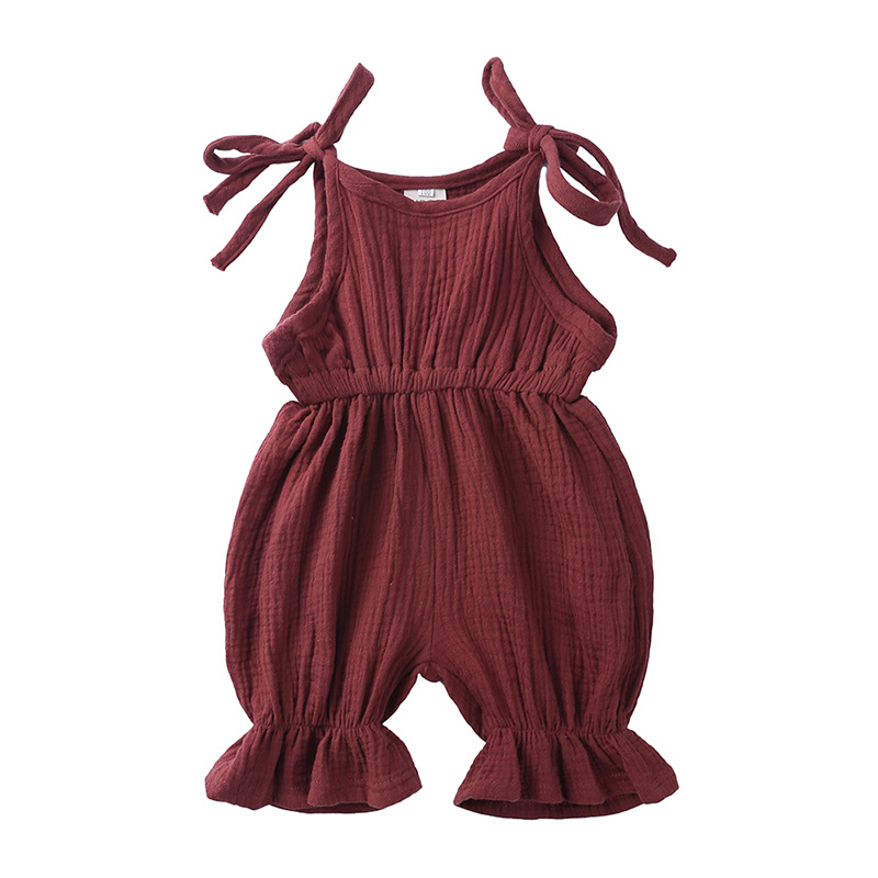 ملابس الصيف طفلة ملابس طفل بذل - مراجعة Baby Summer Linen Sleeveless Jumpsuit وسعره