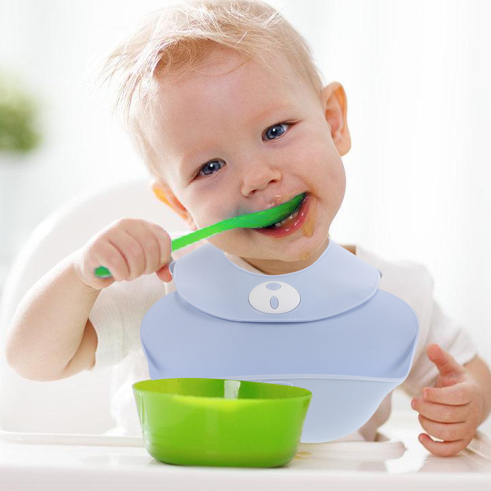 مريلة أطفال من السيليكون، مقاو - مراجعة Waterproof Baby Bibs Silicone وسعره
